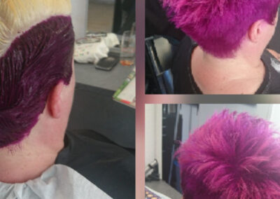 Haare pink gefärbt